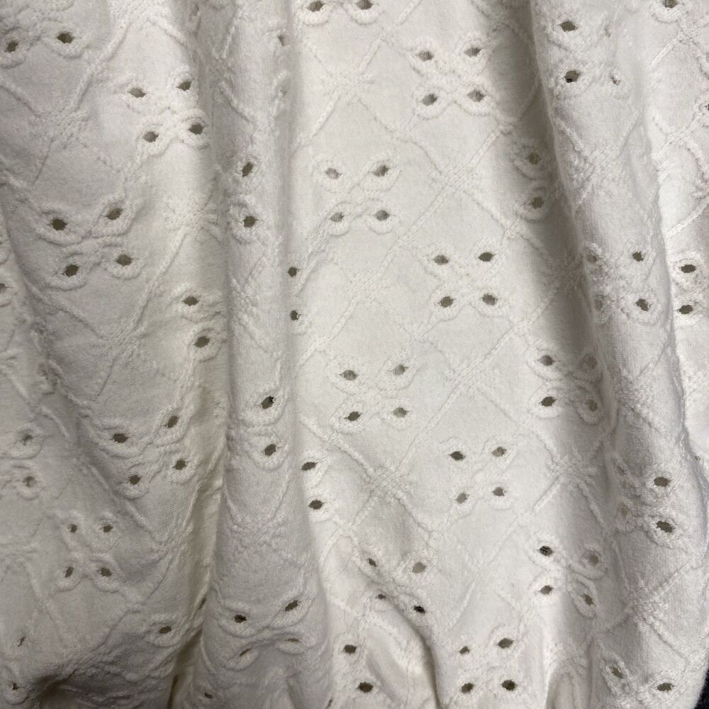 So Brand Women’s Crop Top Size L White Ruffle Elastic Short Sleeve Stretch Boho - Picture 5 of 11